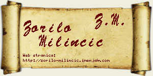 Zorilo Milinčić vizit kartica